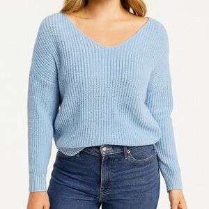 Lia Cher Blue Chunky Knit Pullover Sweater Women’s Large/XL Soft Cozy Winter Top